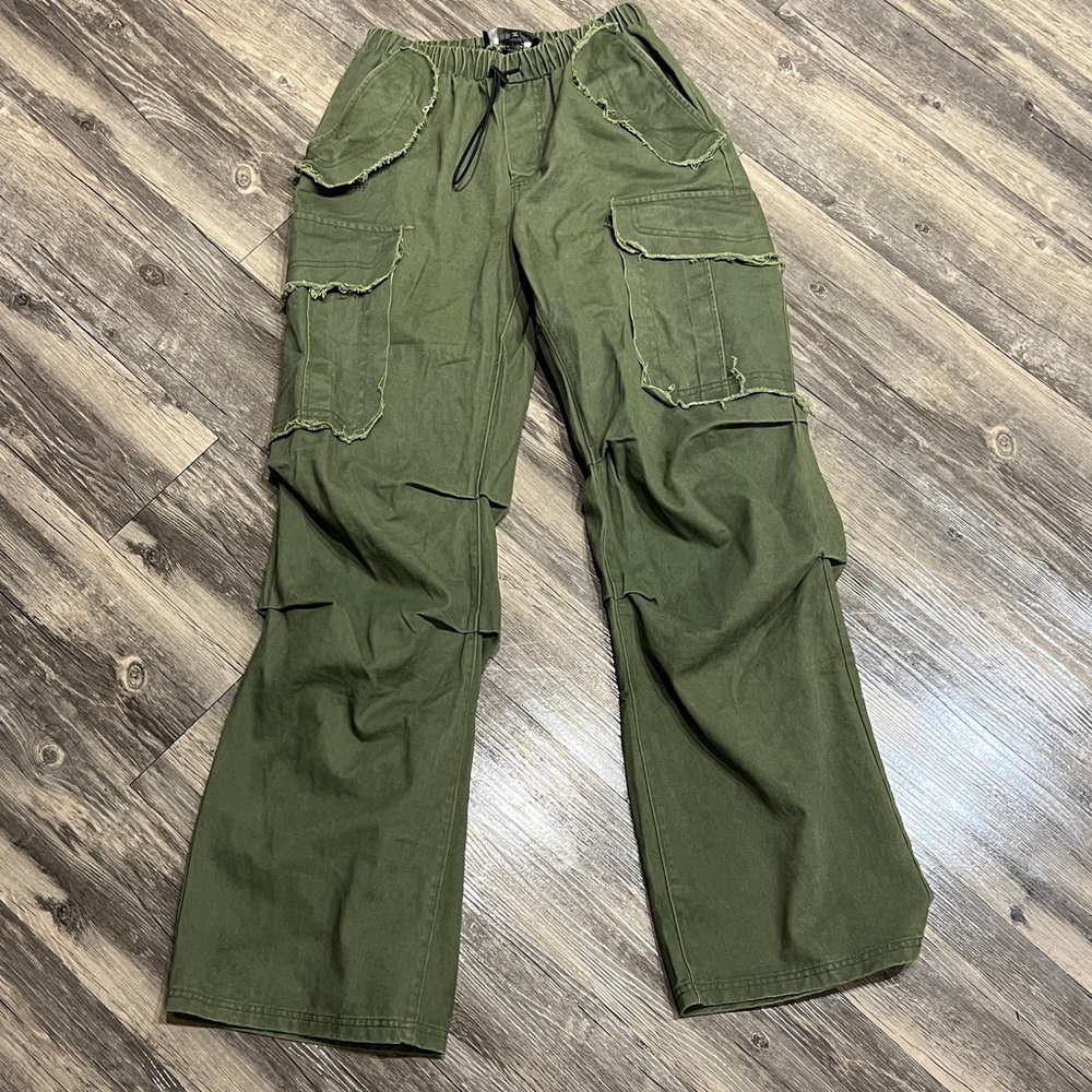 Oversized Olive Green Cargo Pants